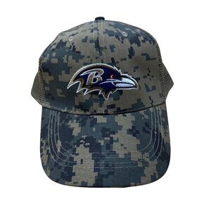 Baltimore Ravens NFL Camo Trucker Hat Mesh Back Snapback Adjustable Strap